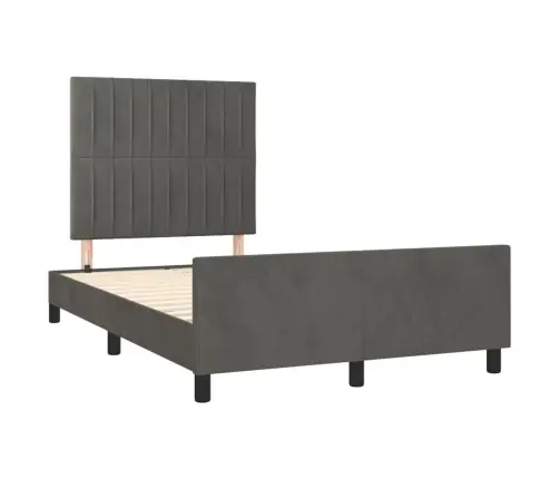 Voodiraam Ilma Madratsita, Tumehall, 120X200 cm Samet