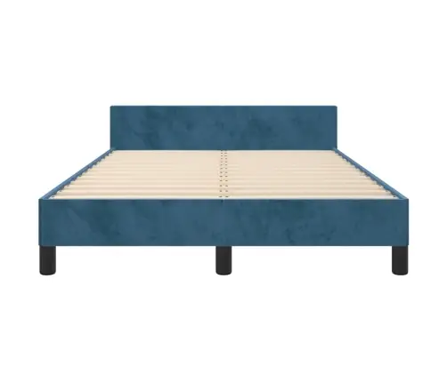 Gultas Rāmis Bez Matrača, Tumši Zils Samts, 120X200 Cm Vidaxl