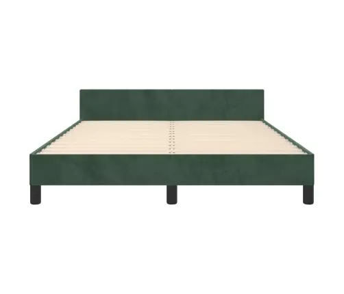 Gultas Rāmis Bez Matrača, Tumši Zaļš Samts, 140X190 Cm Vidaxl