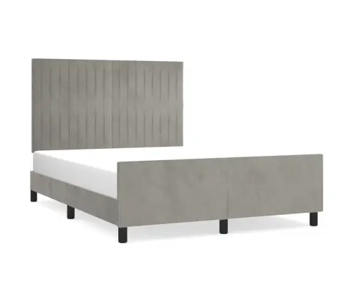 Lovos Rėmas Be Čiužinio, Šviesiai Pilkas, 140X200cm Aksomas