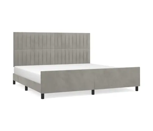 Lovos Rėmas Be Čiužinio, Šviesiai Pilkas, 200X200cm Aksomas
