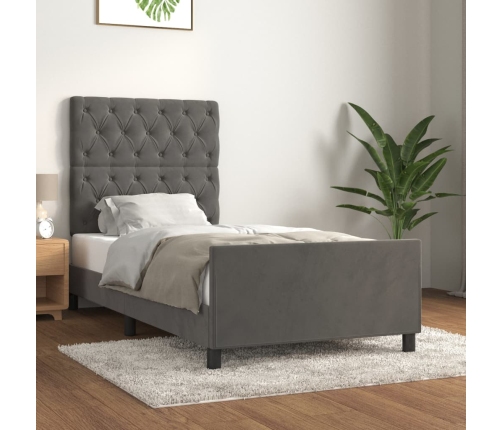 Gultas Rāmis Bez Matrača, Tumši Pelēks Samts, 80X200 Cm Vidaxl