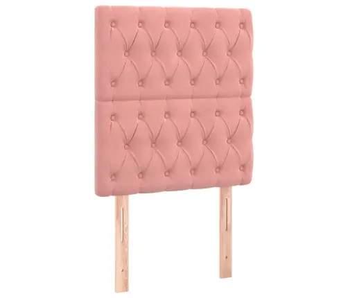 Gultas Rāmis Ar Galvgali, Rozā Samts, 80X200 Cm Vidaxl