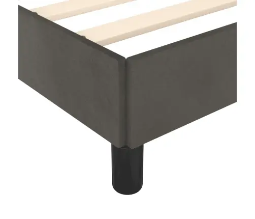 Gulta Bez Matrača, Tumši Pelēks, 90X200 Cm, Samts Vidaxl