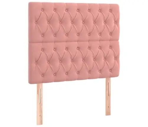 Voodiraam Peatsiga, Roosa, 90X200 cm Samet