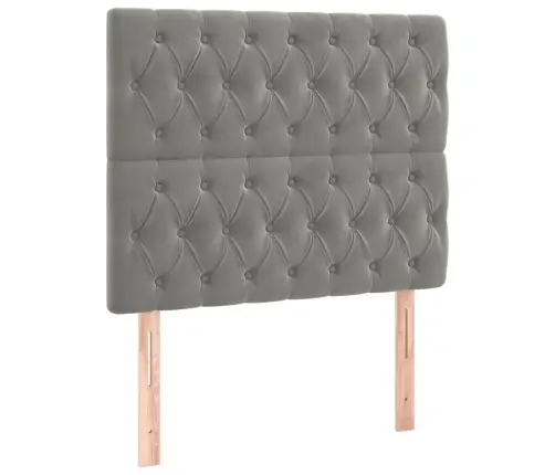 Gulta Bez Matrača, Gaiši Pelēks, 120X200 Cm, Samts Vidaxl