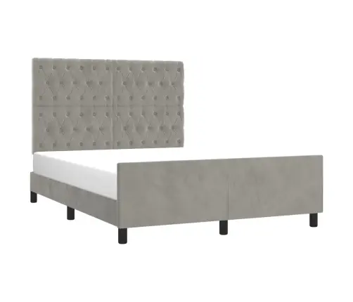 Voodiraam Ilma Madratsita, Helehall, 140X200 cm Samet