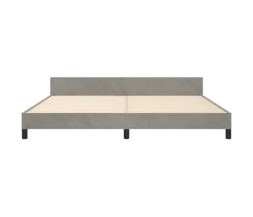 Gulta Bez Matrača, Gaiši Pelēks, 200X200 Cm, Samts Vidaxl