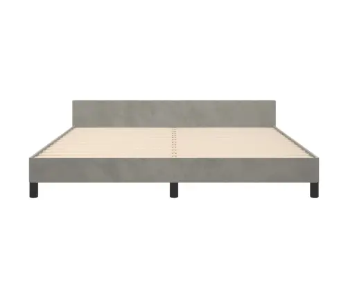 Gulta Bez Matrača, Gaiši Pelēks, 160X200 Cm, Samts Vidaxl