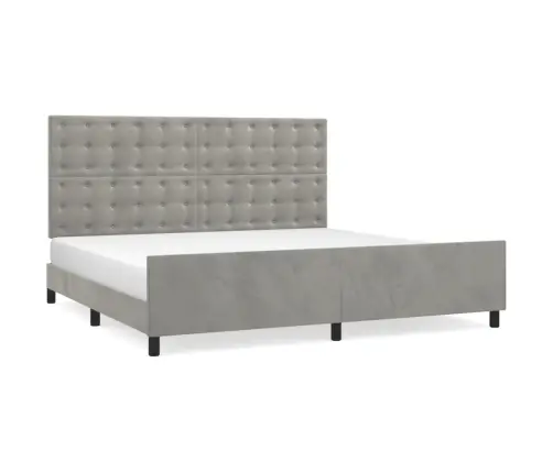 Voodiraam Ilma Madratsita, Helehall, 200 X 200 cm Samet