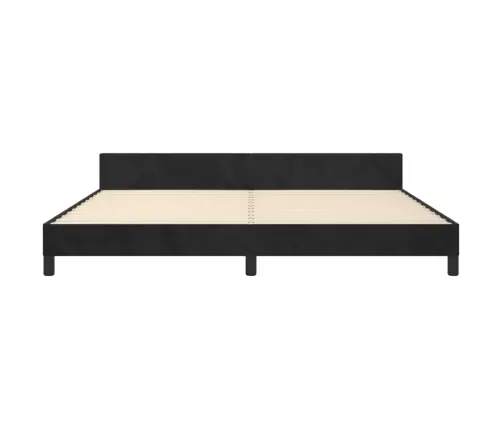 Gulta Bez Matrača, Melns, 200X200 Cm, Samts Vidaxl