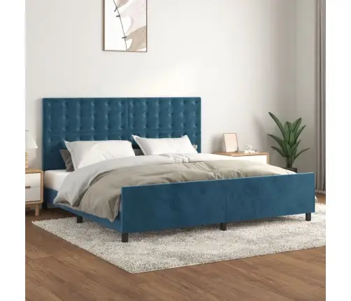 Voodiraam Ilma Madratsita Tumesinine 200X200 Cm Samet