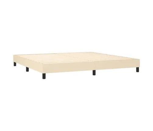 Atsperu Gultas Rāmis Ar Matraci, Krēmkrāsas Audums, 200X200 Cm Vidaxl