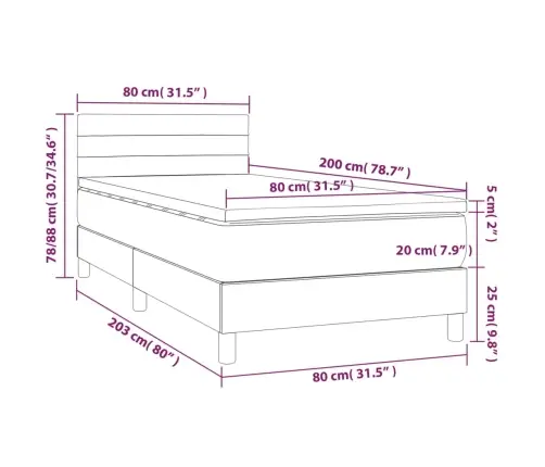 Atsperu Gultas Rāmis Ar Matraci, Gaiši Pelēka Audums, 80X200 Cm Vidaxl Atsperu Gultas Rāmis Ar Matraci, Gaiši Pelēka Audums, 80X200 Cm Vidaxl