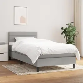 Atsperu Gultas Rāmis Ar Matraci, Gaiši Pelēka Audums, 80X200 Cm Vidaxl Atsperu Gultas Rāmis Ar Matraci, Gaiši Pelēka Audums, 80X200 Cm Vidaxl
