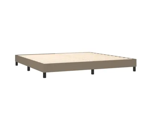 Atsperu Gultas Rāmis Ar Matraci, Pelēkbrūns, 200X200 Cm, Audums Vidaxl