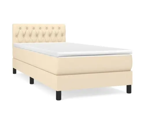 Kontinentaalvoodi Madratsiga, Kreemjas, 90X190 cm Kangas