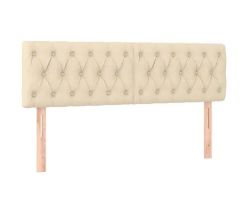 Atsperu Gulta Ar Matraci, Krēmkrāsas, 140X200 Cm, Audums Vidaxl