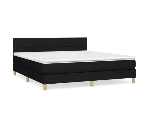 Atsperu Gulta Ar Matraci, Melns, 180X200 Cm, Audums Vidaxl Atsperu Gulta Ar Matraci, Melns, 180X200 Cm, Audums Vidaxl