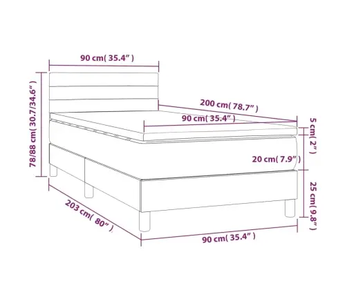 Atsperu Gultas Rāmis Ar Matraci, Krēmkrāsas, 90X200 Cm, Audums Vidaxl Atsperu Gultas Rāmis Ar Matraci, Krēmkrāsas, 90X200 Cm, Audums Vidaxl