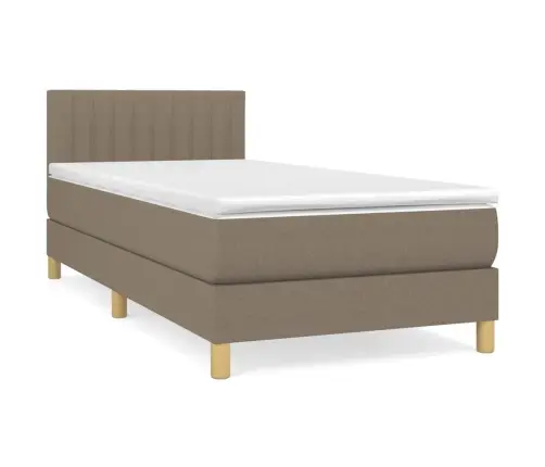 Atsperu Gultas Rāmis Ar Matraci, Pelēkbrūns, 80X200 Cm, Audums Vidaxl