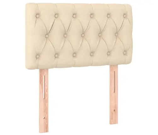 Atsperu Gultas Rāmis Ar Matraci, Krēmkrāsas, 80X200 Cm, Audums Vidaxl