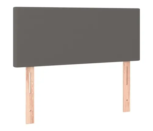 Atsperu Gulta Ar Matraci, Pelēka, 90X200 Cm, Mākslīgā Āda Vidaxl