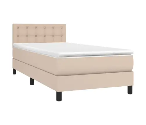 Kontinentaalvoodi Madratsiga, Cappuccino, 90X200 cm Kunstnahk