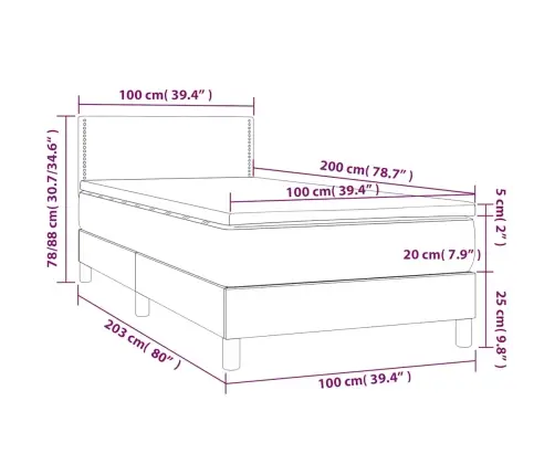 Atsperu Gulta Ar Matraci, Tumši Zaļš Samts, 100X200 Cm Vidaxl