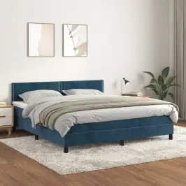 Atsperu Gulta Ar Matraci, Tumši Zils Samts, 160X200 Cm Vidaxl Atsperu Gulta Ar Matraci, Tumši Zils Samts, 160X200 Cm Vidaxl