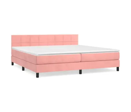 Kontinentaalvoodi Madratsiga, Roosa, 200X200 cm Samet