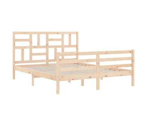 Gultas Rāmis Ar Galvgali, King Size Izmērs, Masīvkoks Vidaxl