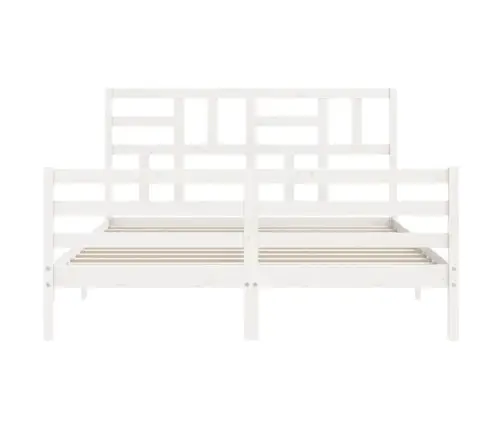 Voodiraam Peatsiga, Valge, Täispuit