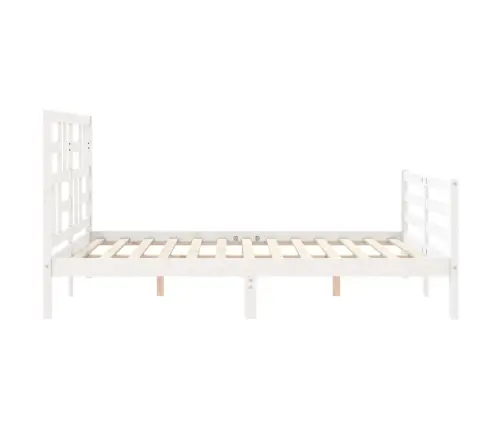 Voodiraam Peatsiga, Valge, Täispuit