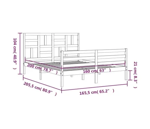 Lovos Rėmas Su Galvūgaliu, 160X200cm Medienos Masyvas