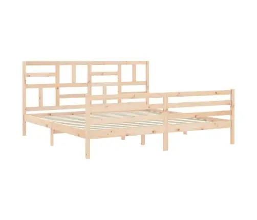 Gultas Rāmis Ar Galvgali, 200X200 Cm, Masīvkoks Vidaxl