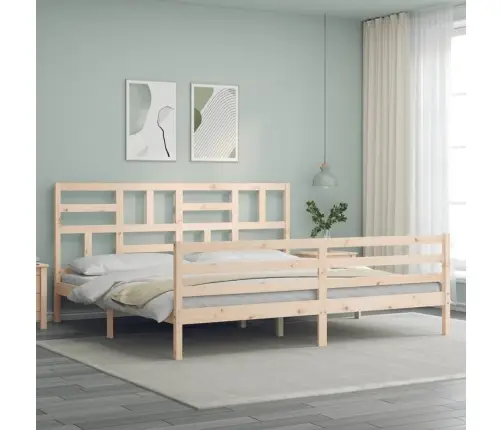 Gultas Rāmis Ar Galvgali, 200X200 Cm, Masīvkoks Vidaxl