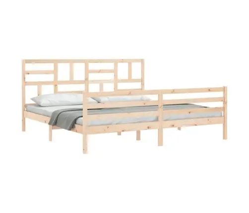 Gultas Rāmis Ar Galvgali, 200X200 Cm, Masīvkoks Vidaxl