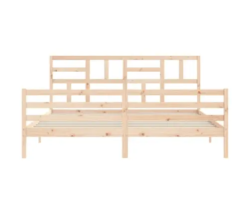 Gultas Rāmis Ar Galvgali, 200X200 Cm, Masīvkoks Vidaxl