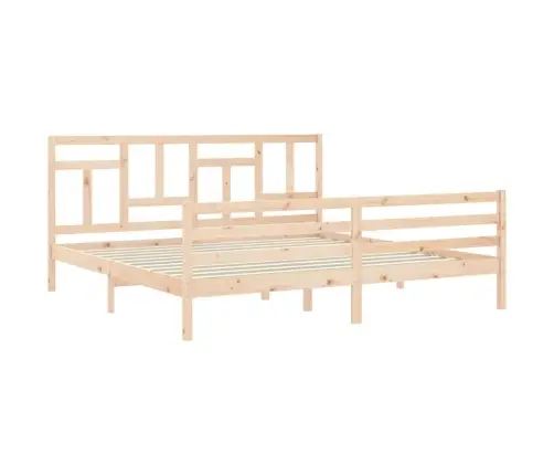 Gultas Rāmis Ar Galvgali, 200X200 Cm, Masīvkoks Vidaxl