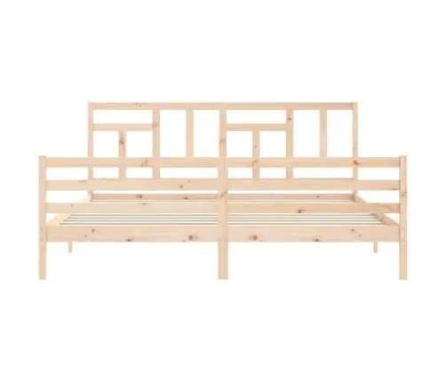 Gultas Rāmis Ar Galvgali, 200X200 Cm, Masīvkoks Vidaxl