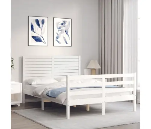 Voodiraam Peatsiga, Valge, Täispuit