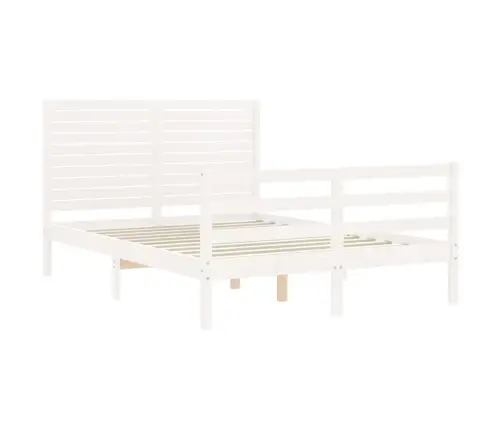 Voodiraam Peatsiga, Valge, Täispuit