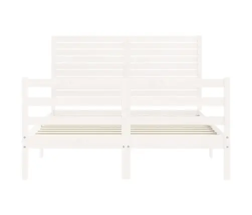 Voodiraam Peatsiga, Valge, Täispuit