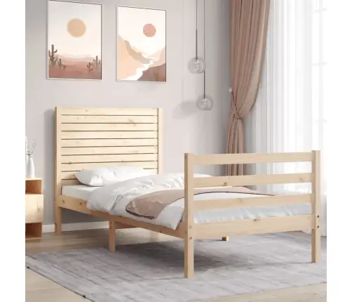 Gultas Rāmis Ar Galvgali, Masīvkoks, 90X200 Cm Vidaxl Gultas Rāmis Ar Galvgali, Masīvkoks, 90X200 Cm Vidaxl