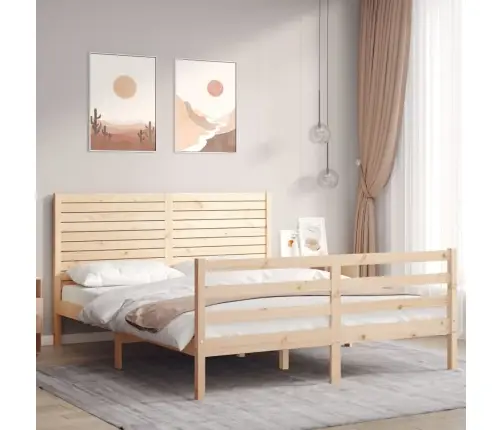 Lovos Rėmas Su Galvūgaliu, 160X200cm Medienos Masyvas Lovos Rėmas Su Galvūgaliu, 160X200cm Medienos Masyvas