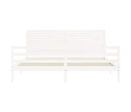 Lovos Rėmas Su Galvūgaliu, Baltas, 200X200cm Medienos Masyvas