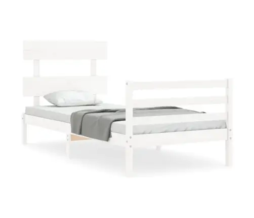 Voodiraam Peatsiga, Valge, Täispuit