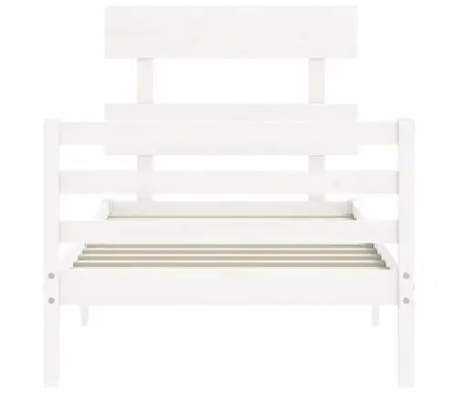 Voodiraam Peatsiga, Valge, Täispuit