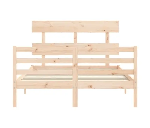 Gultas Rāmis Ar Galvgali, Divvietīgs, Masīvkoks Vidaxl